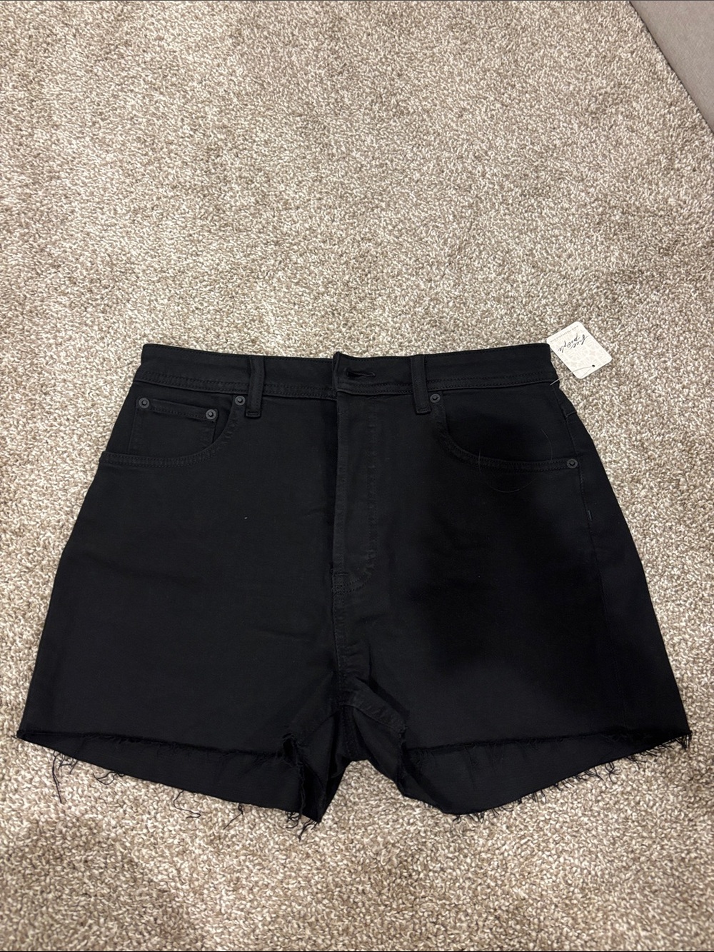 Free People CRVY Bellarosa High-Rise Vintage Shorts. NWT. Harper black